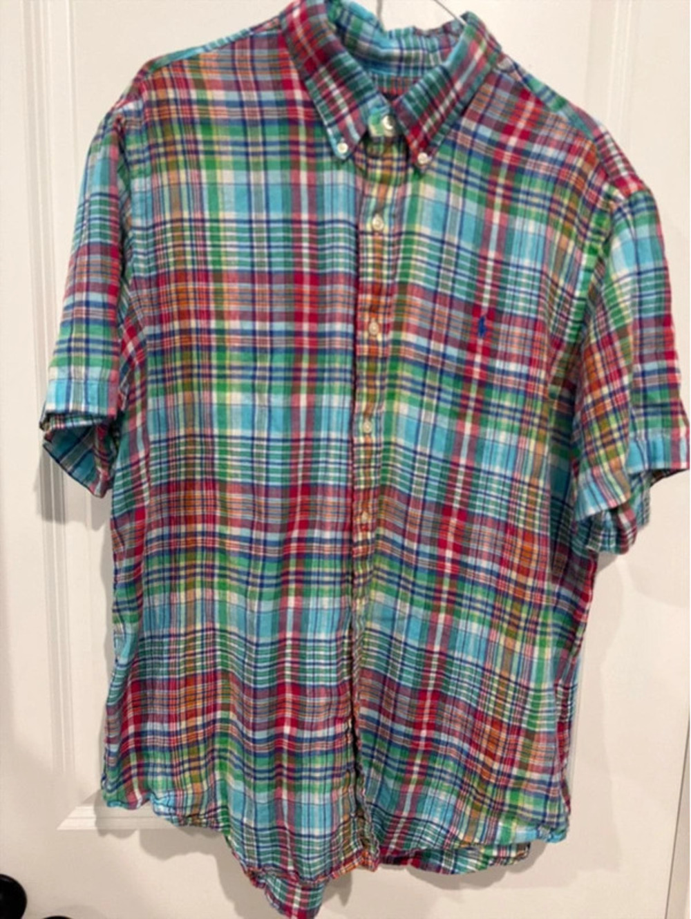 Polo Ralph Lauren Men’s Multicolor Madras Plaid Short Sleeve Shirt XL